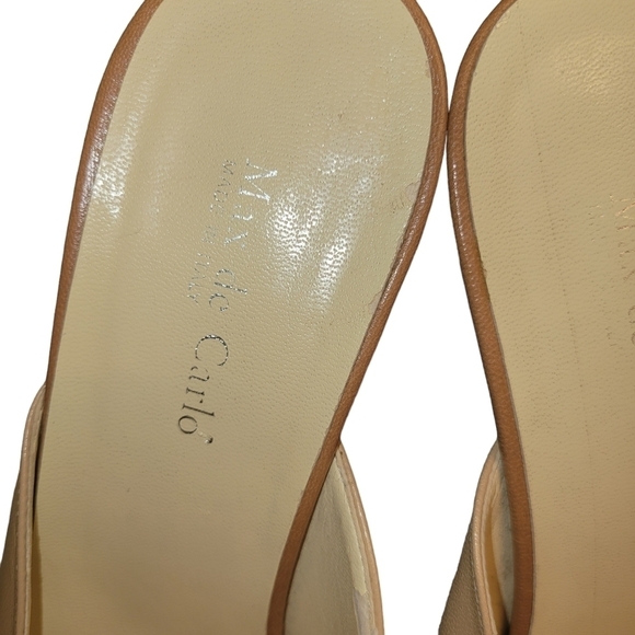 Max De Carlo Slides Leather Tan 8.5B - Picture 2 of 5
